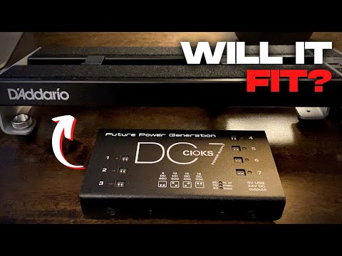 How the Cioks DC7 fits under the D'Addario XPND Pedalboard!