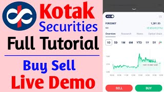 Kotak Securities Trading Tutorial for BEGINNERS | Buy & Sell | Kotak Stock Trading App Live Demo