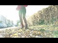 Walking In High Heels Over Autumn Leaves What An Amazing Pair Of Overknee Boots