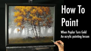 Download lagu How To Paint - acrylic painting lesson - painting a misty forest poplar tree scene with Tim Gagnon mp3
