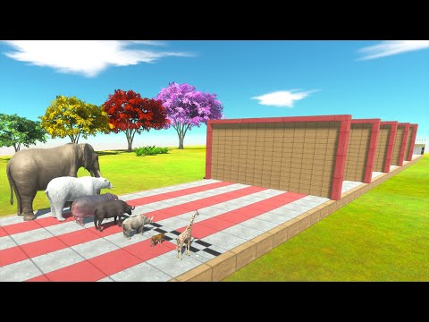 Animals of Different Sizes Race Through Blocks - Animal Revolt Battle Simulator
