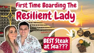 Boarding The RESILIENT Lady Virgin Voyages | FIRST Impressions | BEST Steak at Sea? | So MUCH To Do!