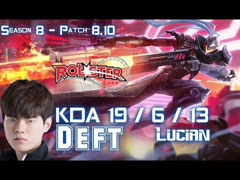 KT Deft LUCIAN vs EZREAL ADC - Patch 8.10 KR Ranked