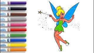 Coloring  Disney Princess - Tinkerbell from Peter Pan - Coloring Book Page