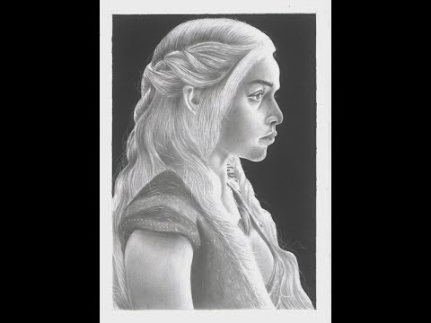 Realistic pencil drawing of emilia clarke