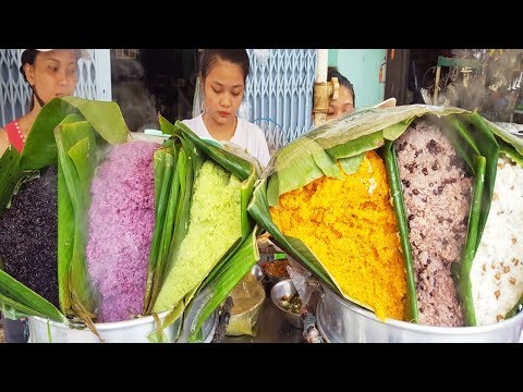 Xe xôi 7 màu cuốn hút người Sài Gòn bởi nước cốt dừa cực ngon | street food of saigon