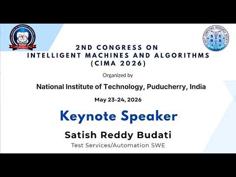 2nd Congress on Intelligent Machines and Algorithms (CIMA 2026)