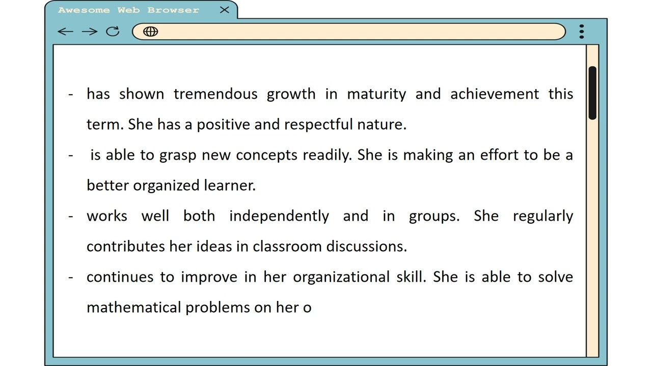 REPORT CARD COMMENTS FOR 1st, 2nd and 3rd GRADES