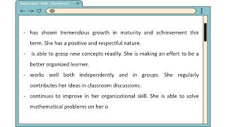REPORT CARD COMMENTS FOR 1st, 2nd and 3rd GRADES