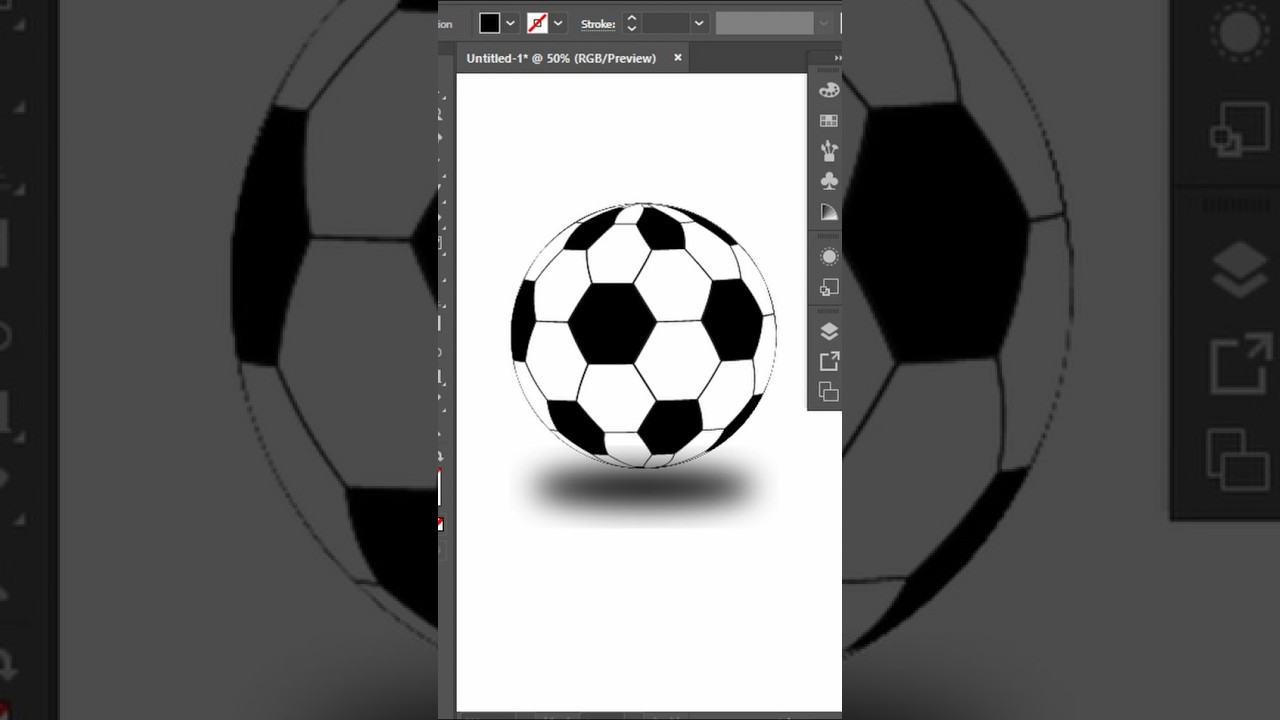 How to Draw a Realistic Soccer Ball in Illustrator | Adobe Illustrator Tutorial. Football Design