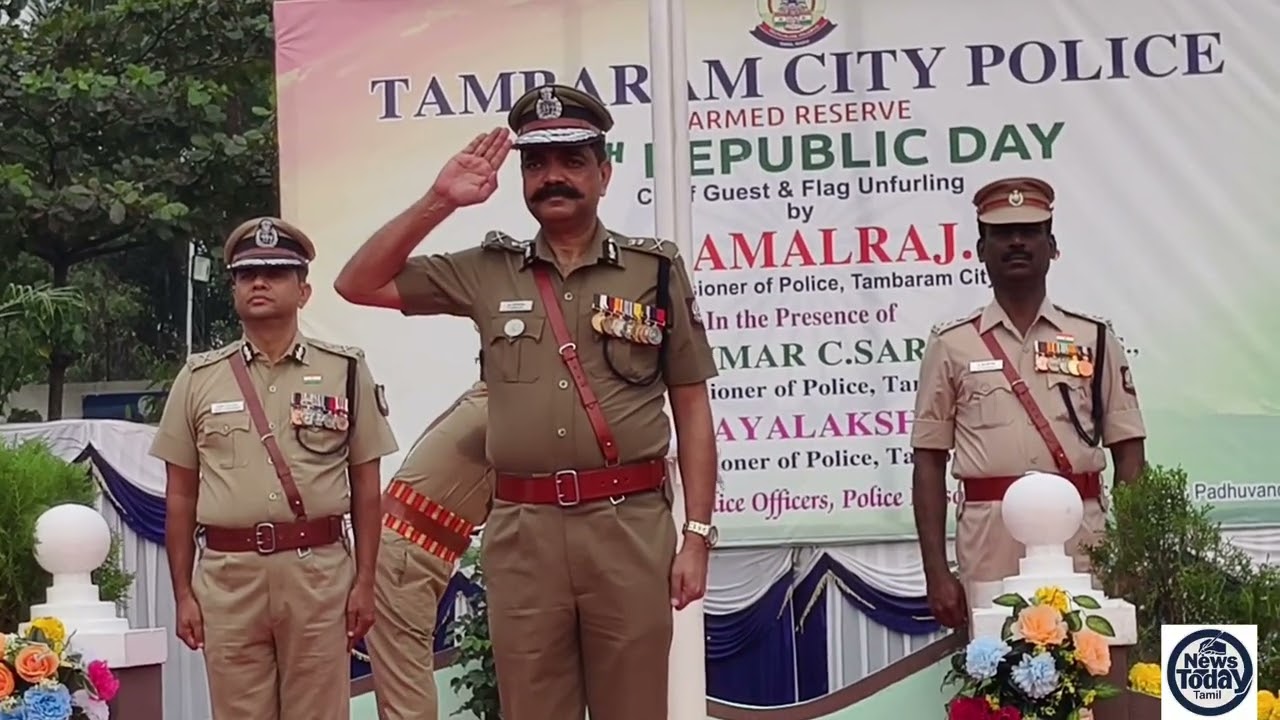 நாட்டின் 77வது குடியரசு தினத்தை முன்னிட்டு தாம்பரம் மாநகர காவல் ஆணையர் தேசியக் கொடியேற்றினார். !