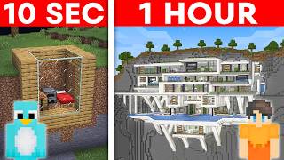 Download lagu 10 Seconds vs 1 Hour: MODERN MOUNTAIN House Build Challenge in Minecraft mp3