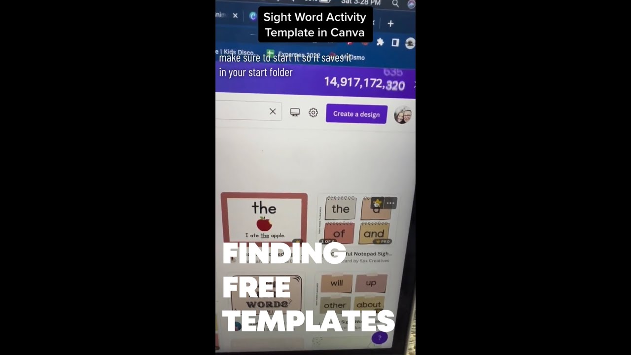 Free Sight Word Templates in Canva