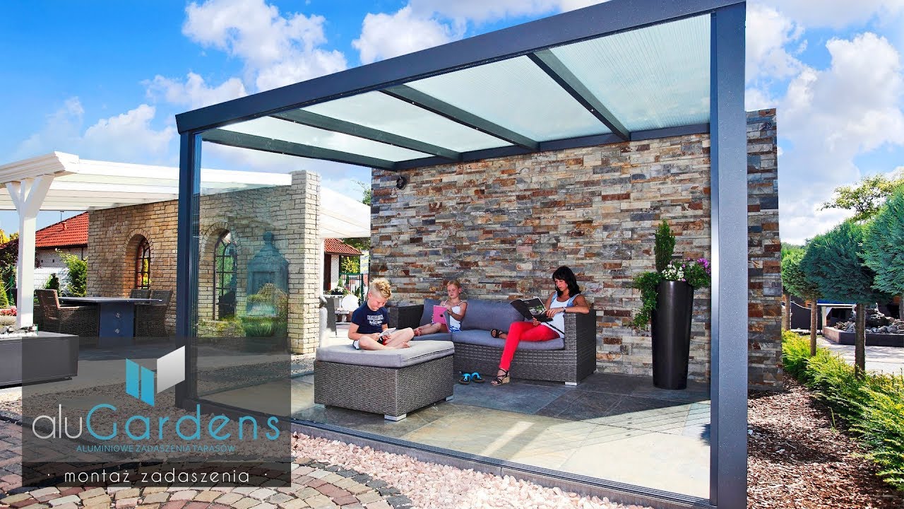 Montaż zadaszenia aluminiowego / aluminium veranda assembly / alugardens.pl