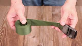 Міцний чоловічий ремінь з металевою пряжкою з текстилю 20595 Vintage зелений