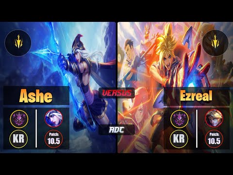 Master ASHE [Lethal Tempo] (ADC) VS  EZREAL - Master KR Patch 10.5