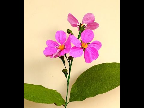 How to make Paper Flower Queen Crape Myrtle \ Lagerstroemia speciosa (flower # 150)