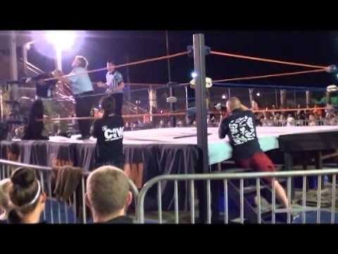 2CW Fan Cam BIN HAMIN w/ JESSICA HAVOK vs. SUPERCOP DICK JUSTICE in All Out Warfare
