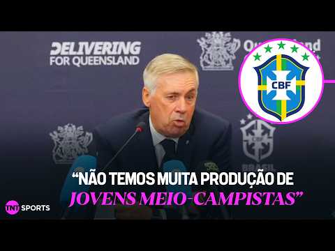 ANCELOTTI EXPLICA VINI JR BATENDO PÊNALTI E DIZ QUE BRASIL TEM POUCA PRODUÇÃO DE JOVENS NO MEIO