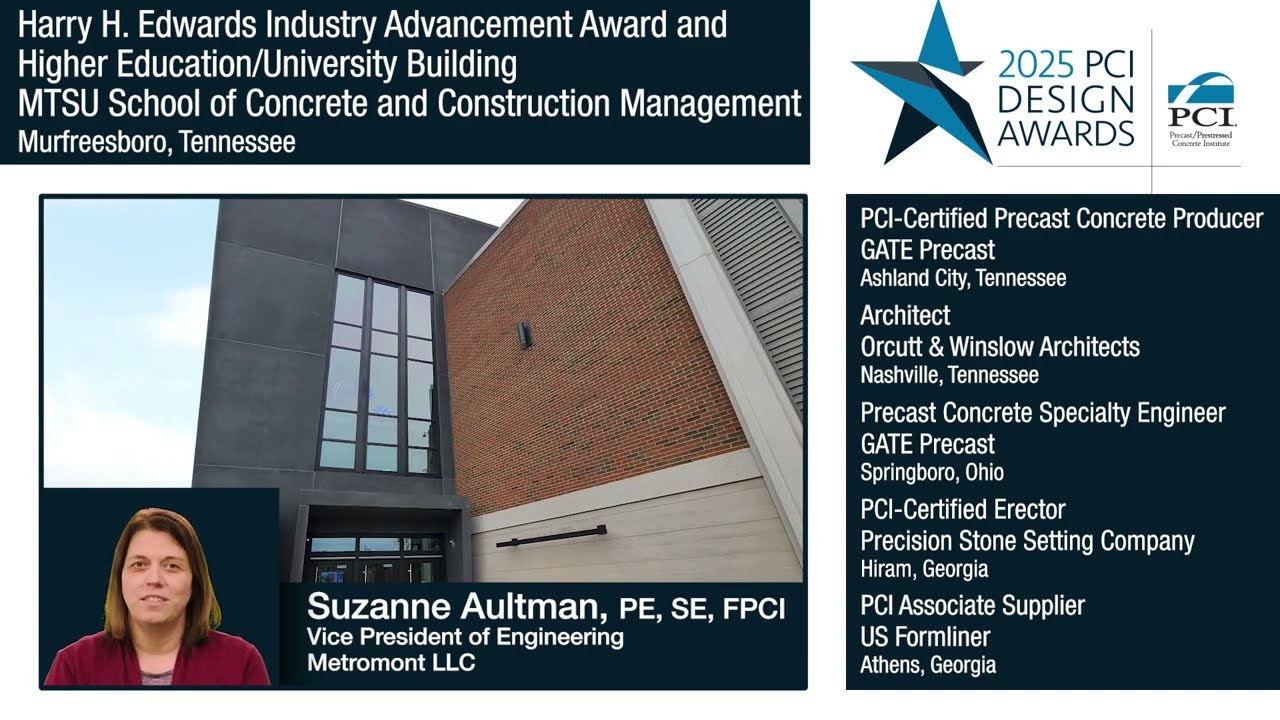 2025 PCI Design Awards Winner: MTSU School of Concrete and Construction Management