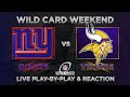 Giants Vs Vikings Live Play By Play Reaction