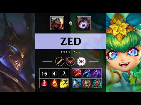 Zed Mid vs Lulu: Legendary - KR Grandmaster Patch 14.23