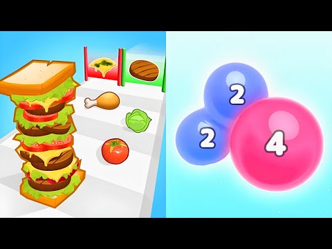 Melty Bubble 2048 VS Sandwich Run - All Max Android Gameplay 