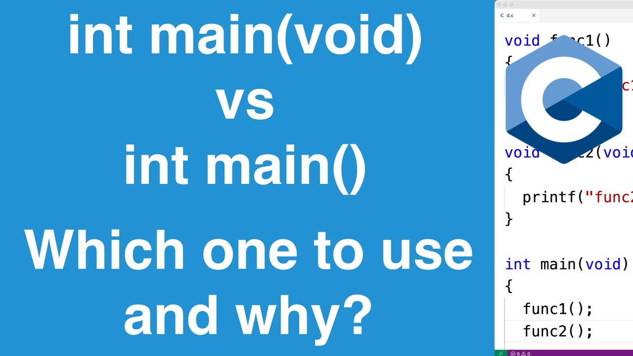 int main() vs int main(void) | C Programming Tutorial