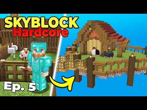 I Built an ANIMAL BARN, but it's Hardcore Skyblock