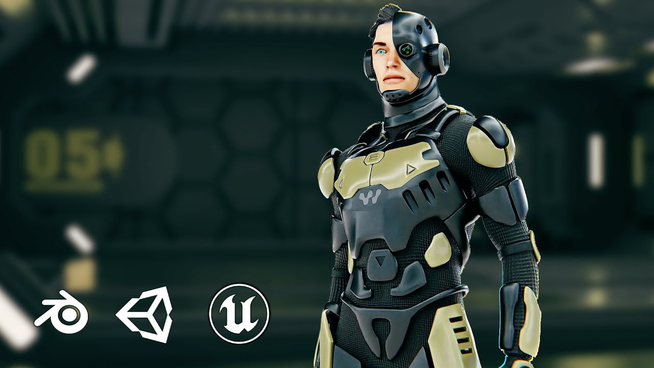 Mecha Soldier-H Auto-Rig Pro Rigged For Mixamo Unreal Engine Unity 3D Model