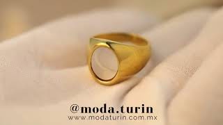 Video de Anillo Madreperla Óvalo Perla Chunky Chapa De Oro 18 K
