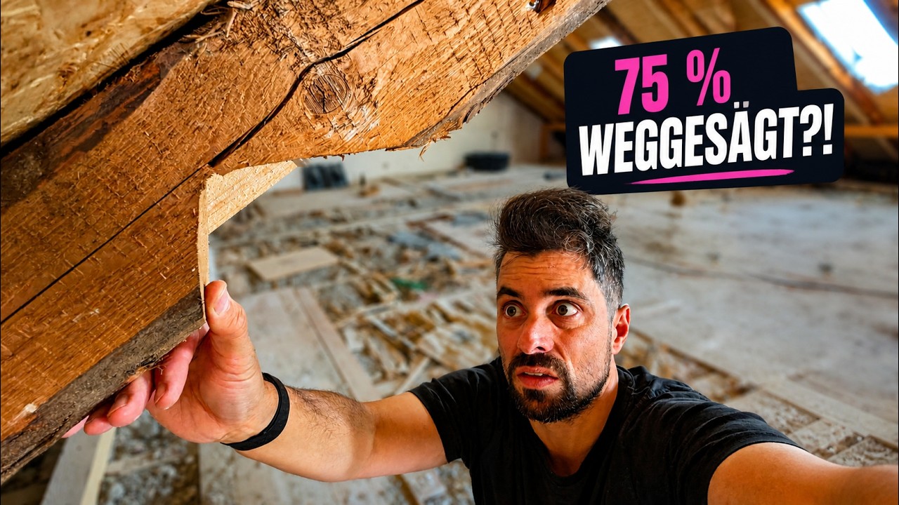 Unsere Dachbalken waren teilweise zu 75 % eingesägt?!