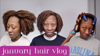 FROM WASH AND GO TO SILK PRESS | Supplements for healthy hair| January Hair Vlog