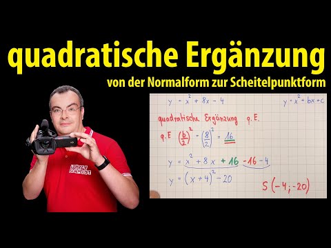 quadratische Ergänzung  - von der Normalform zur Scheitelpunktform | Lehrerschmidt