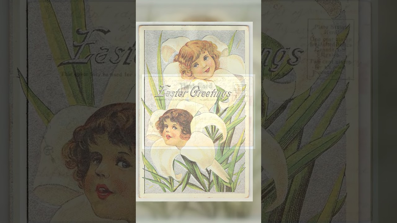 Easter Greetings, Series D, White Border Postcard, Early 1900s Video