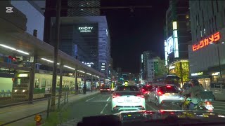 夜の広島をドライブする