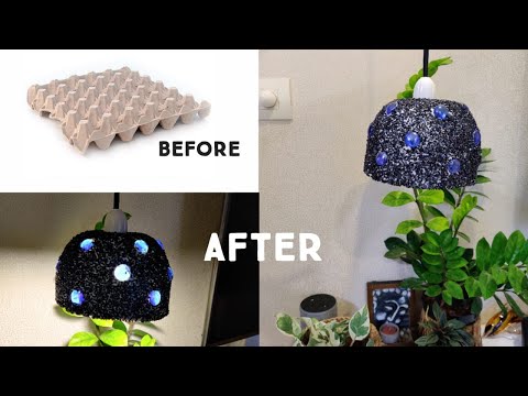 DIY Papier Mache Pendant Light | Best out of Waste | Easy to make using Egg Carton