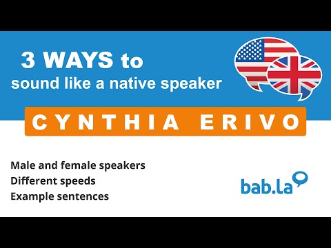 CYNTHIA ERIVO pronunciation | Improve your language with bab.la