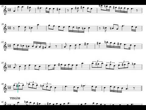 Hicaz Peşrev - Refik Fersan -(1.2.3. 4. Hane ve Teslim) - Nota Eşliğinde İcrâ (Ahenk: Kız Neyi - B )