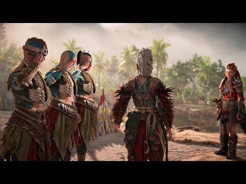 Horizon Forbidden West The Kulrut defences and Chief Hekarro's speech