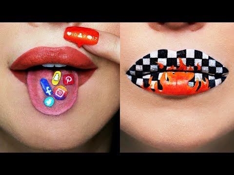 Lipstick Tutorial Compilation - Amazing Lip Art Design Ideas 2019