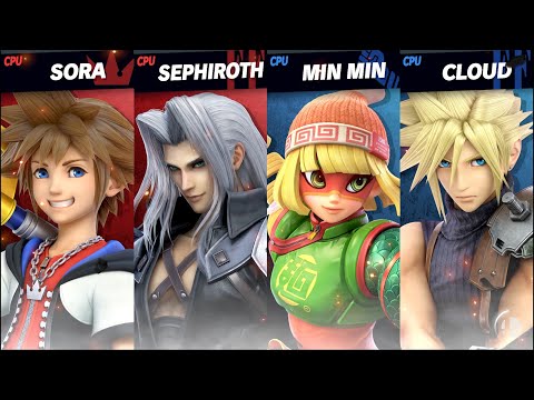 Super Smash Bros. Ultimate - Sora & Sephiroth vs Min Min & cloud