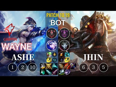 GRF Wayne Ashe vs Jhin Bot - KR Patch 10.19