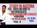 How To Study In Austria, Authentication And Legalization, Austria Admission And Visa Application.