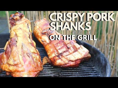 Pork Shanks / Knuckles Grilled on Barbecue (Weber Charcoal) - Recipe # 115