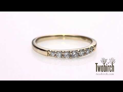 0.25 Carat Seven Stone Common Prong Wedding Ring - TwoBirch  TB-WR-0027-WG-E