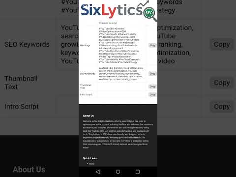 Rank Your YouTube Video on First Page | One Click SEO | SixLytics