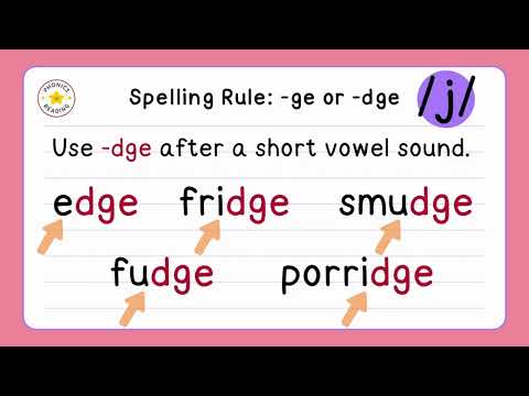 Spelling Rule | Using 'ge' or 'dge' | Spelling | Easy Teaching | @phonics_reading | Phonics Reading