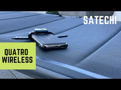 Satechi Quatro Wireless Qi 10000mAh (USB-C PD, USB-A) juoda video
