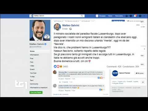 (1.2) TG1-giorno * 16 settembre 2018 //prima notizia replica di 9 min fa di Salvini a lussemburghese